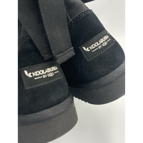 Koolaburra by Ugg Andrah Mid Calf Suede Faux Fur Lined Boots Womens Sz 8 Black - Picture 7 of 9